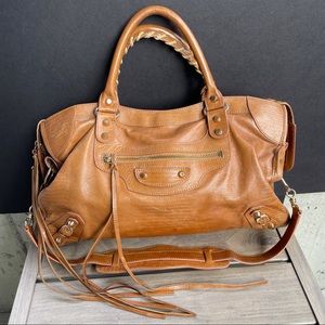 Vintage Balenciaga brown City Stud bag